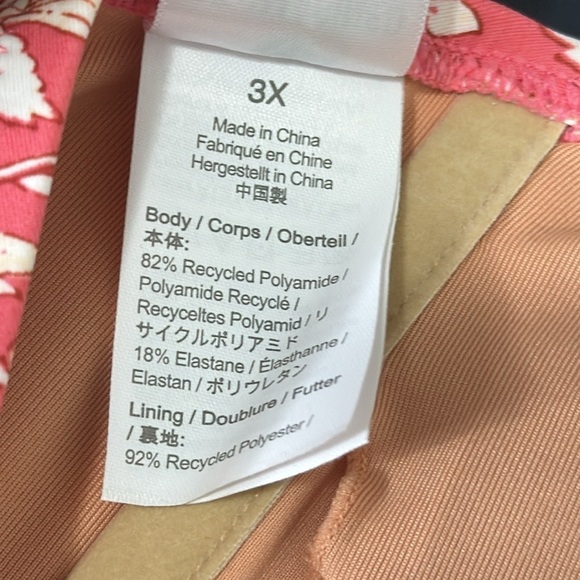 J. Crew O-Ring Bandeau Bikini Top Women's Plus 3X Pink Tossed Floral New BH555 - Picture 9 of 13